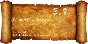Blanár Vince névjegykártya