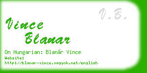 vince blanar business card